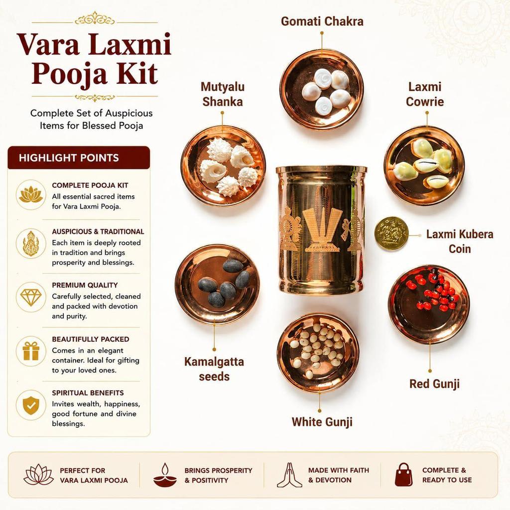 JaiRaj Collections Pure Copper Kubera Kuncham 3.5 Inches, with Laxmi Kubera Coin Set