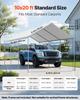 Carport Replacement Canopy, 3 x 6 m Potable Garage Tent Top Tarp, UV-Resistant & Waterproof Car Shelter Tarp, Heavy Duty Car Port Cover with Ball