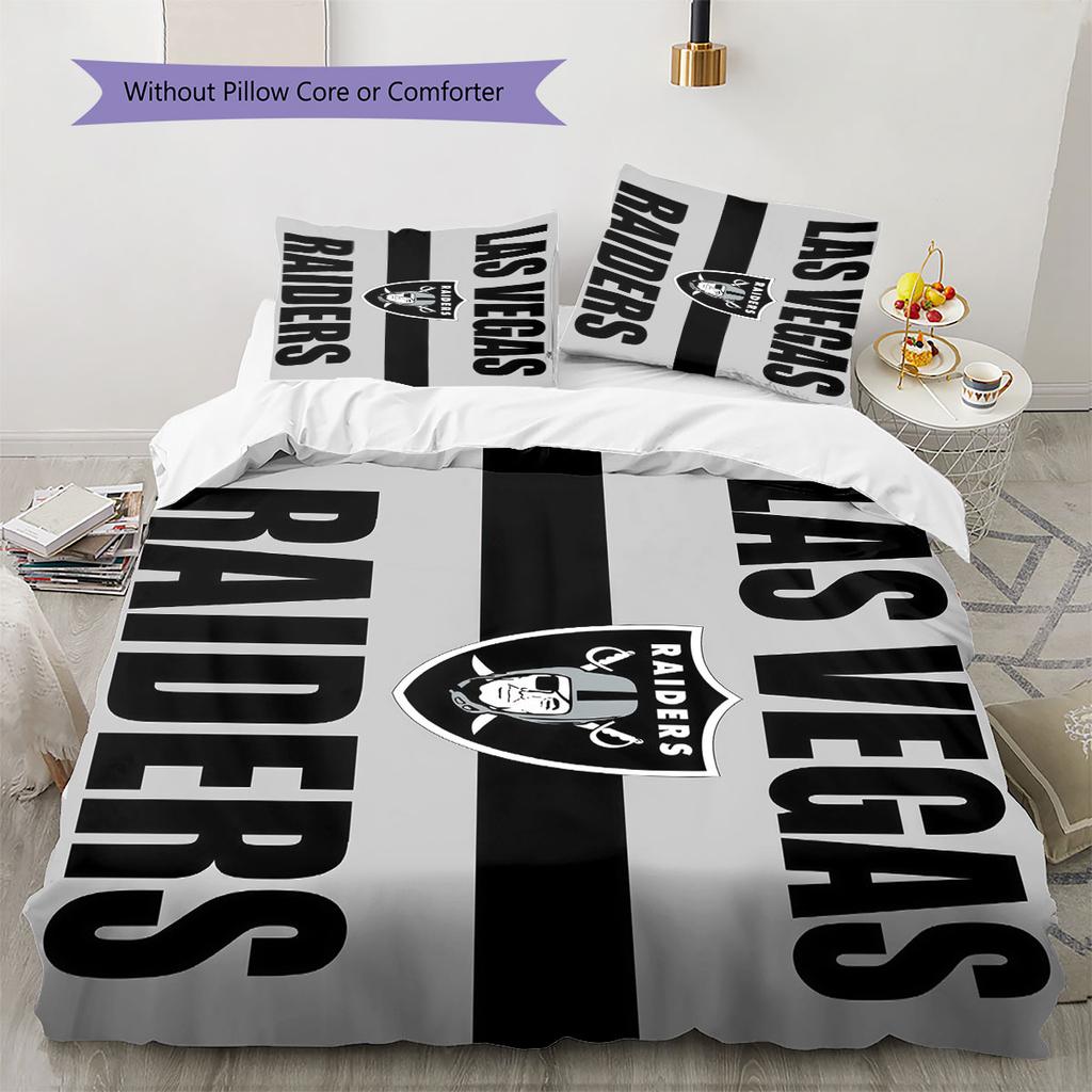 Raiders Pattern Bedding Home Decoration Birthday Gift ( 1 duvet cover + 2 pillowcase, without core),fan merchandise.