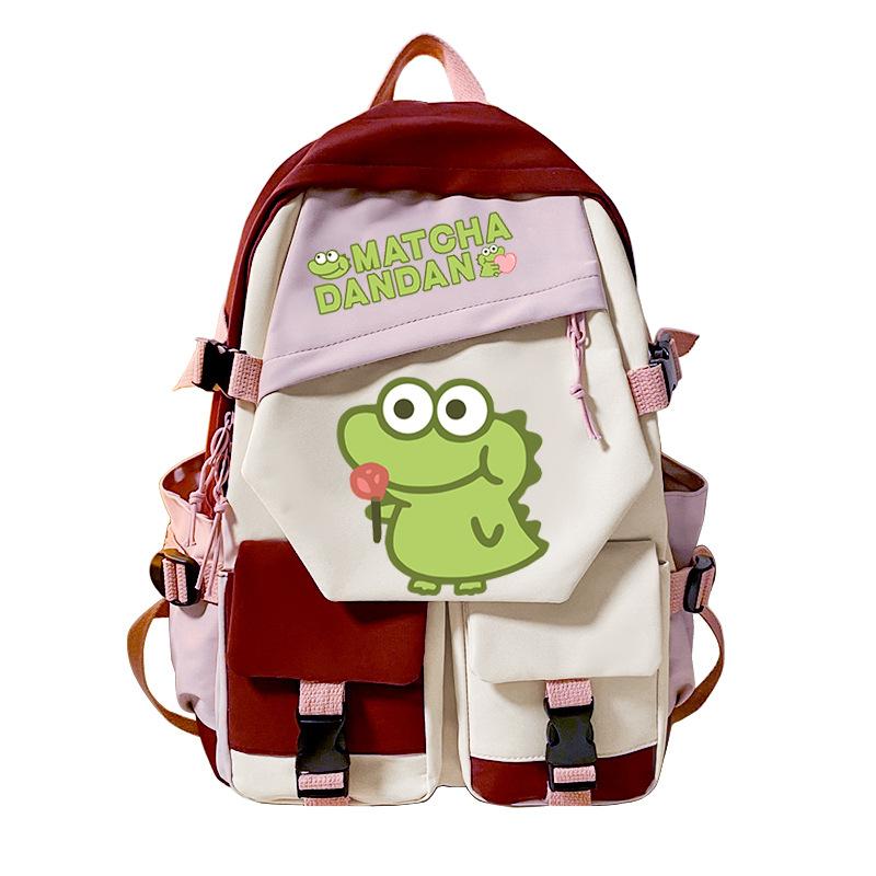 Personalized niche little crocodile expression bag schoolbag 2024 cross-border campus popular student schoolbag casual and simple