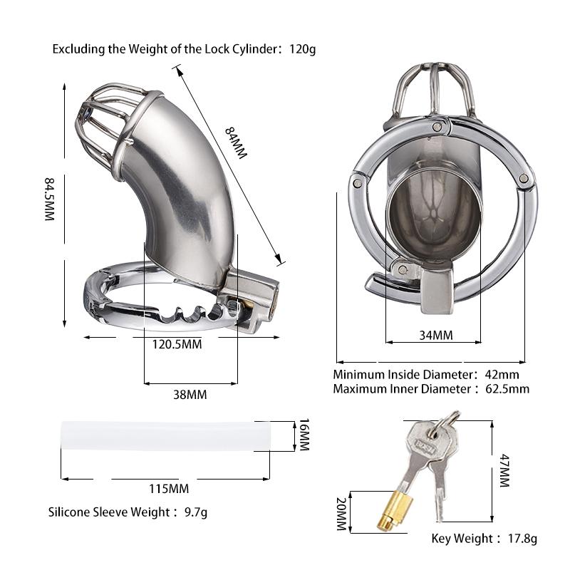 New Style Men's Metal Chastity Cage Adjustable Snap Ring SM Bondage Conditioning Stainless Steels CB Chastity Lock Adult Sex Toy