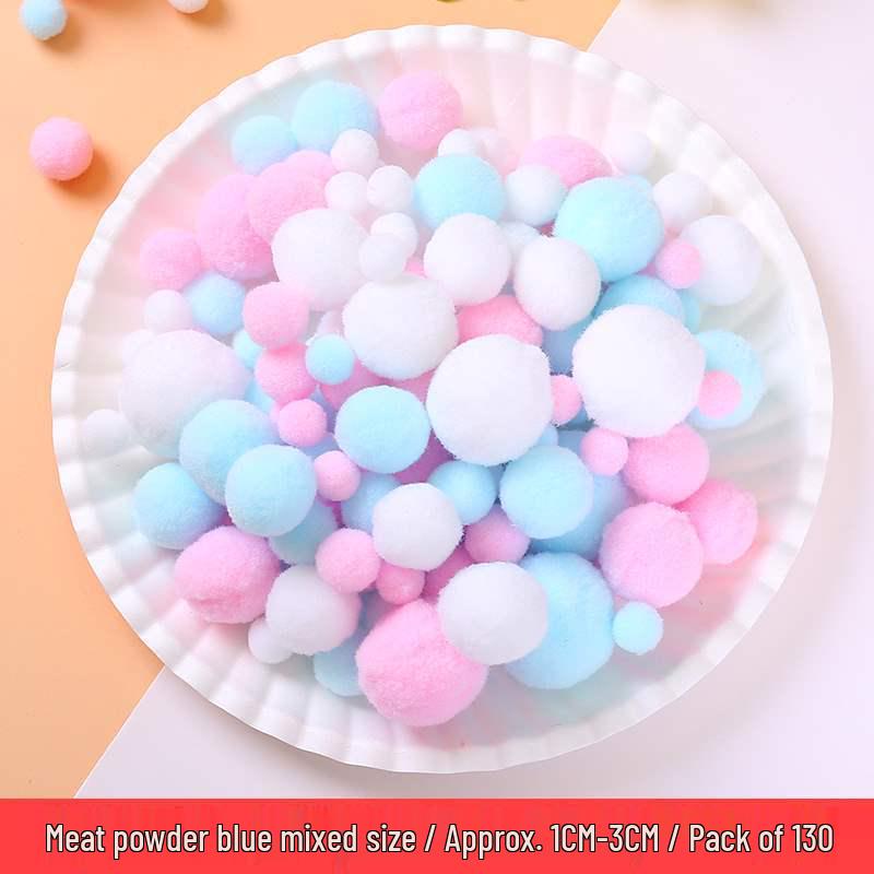 Mixed Color Fluffy Pom Poms: High Elasticity Handmade Plush Balls for DIY Decorative Accessories