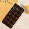 Brown Plaid Phone Case For Samsung Galaxy S24 S25 Ultra S9 S10 S20 S22 S21 Plus S23 FE Back Cover Shell
