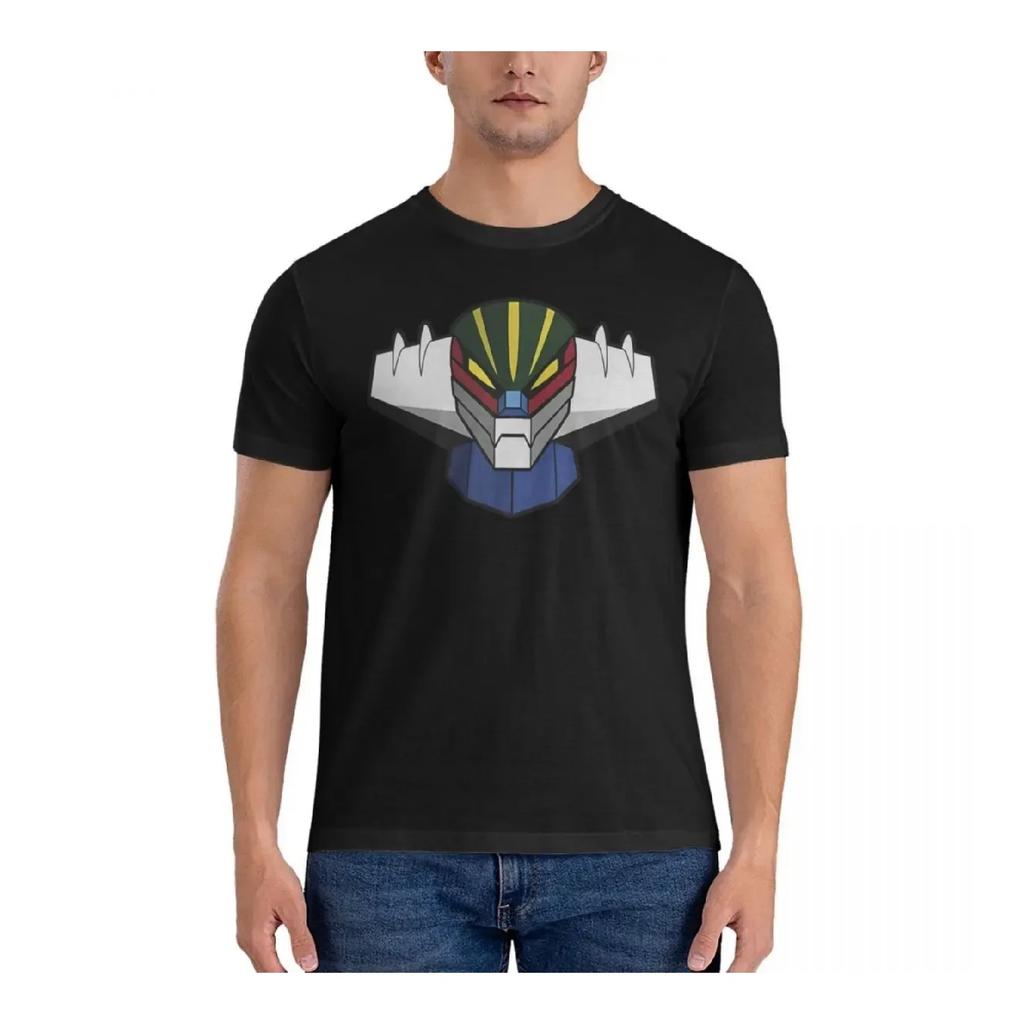 Funny Picture T-Shirt Men Round Collar 100% Cotton T Shirts Jeeg Robot Short Sleeve Tee Shirt 6XL Tops