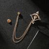 Fashion Arrow Brooch Pearl Crystal Tassel Lapel Pins for Men Alloy Rhinestones Corsage Collar Luxulry Jewelry Gifts