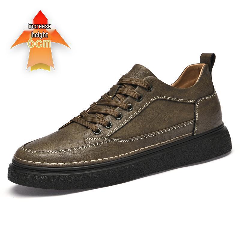 Men s Retro Mid-High Top Casual Shoes with 8cm Invisible Height-Increasing Soles Size 45