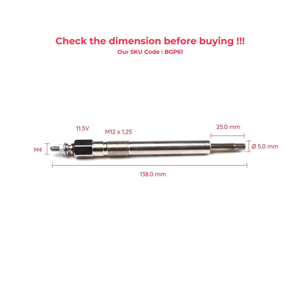 EGP61 1 Piece Heater Glow Plugs GJ24IS 0100226520 for Isuzu Opel Vauxhall 2.5 2.8 D