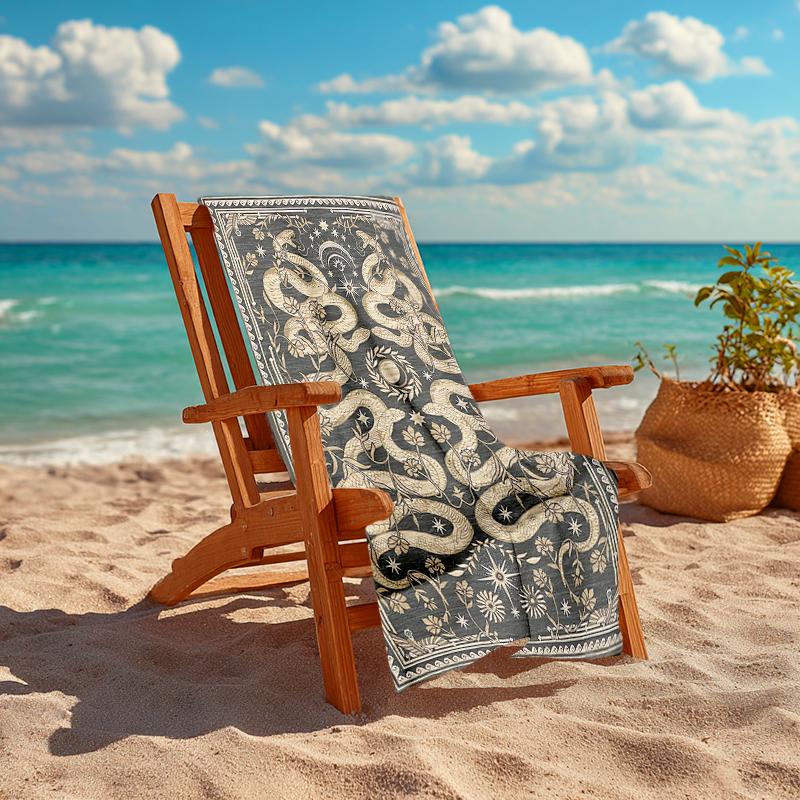 1Pc Snakes Stars Beach Towel, Quick Dry, Multi-Use for Beach Pool Gym Yoga Home Travel, Christmas, Halloween, Xmas Gift M928855