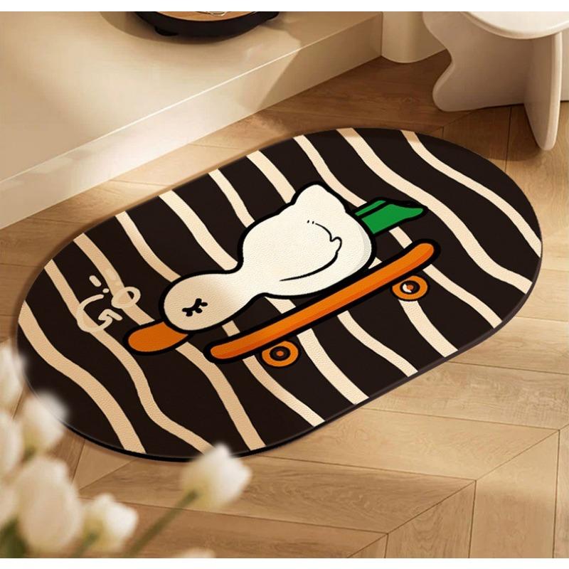 

Коврик для ванной с рисунком, нескользящий, грязе- и износостойкий, диатомовый коврик для крыльца, двери ванной комнаты, быстросохнущий, легкий в уходе коврик для ног 40 * 60Cm