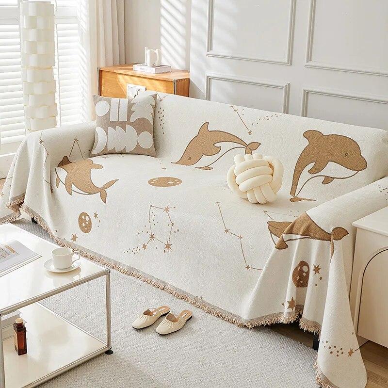 

Чехол для дивана с мультяшным принтом для гостиной, мягкий чехол для дивана из синели, полное покрытие, ткань, противоскользящая, защита от царапин для кошек, диван, защита 180X130cm