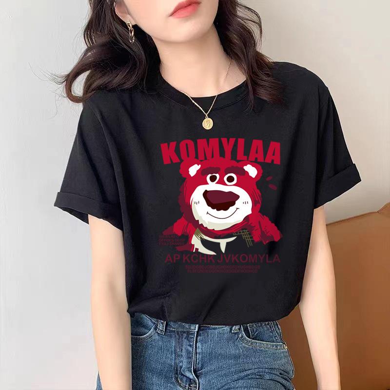 GMXIA Sommer Vintage Damen T-Shirt mit Aufdruck Reine Baumwolle Kurzarm T-Shirt Damen Ins Mode Locker Lässig mit Damenoberteil