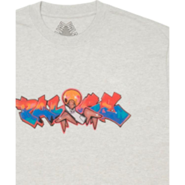 Palace Ultimo Series Zomby T-Shirt Grey Marl Cartoon Print Round Neck Short Sleeve T-Shirt Unisex T-Shirts P21TS230