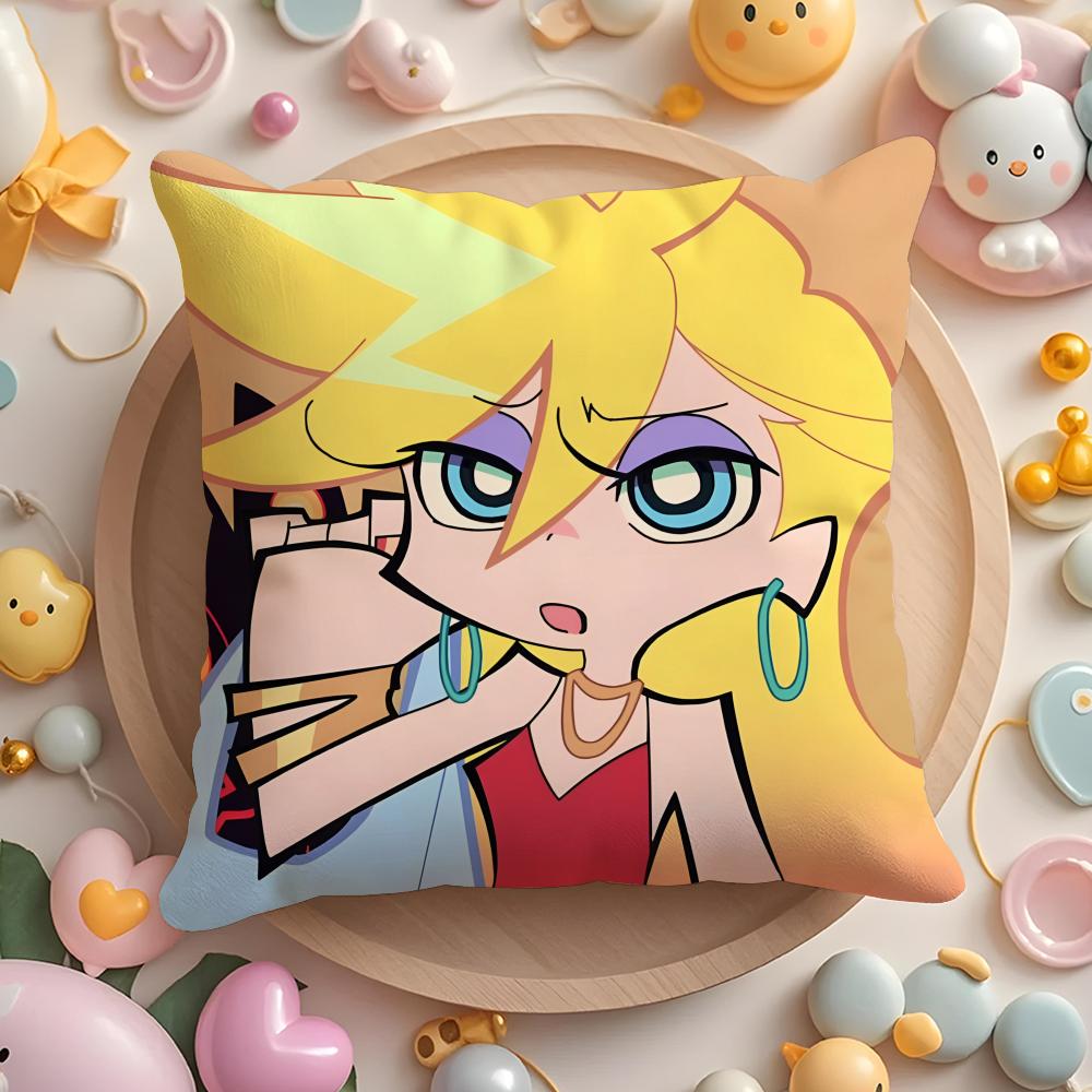 Anime P-panty and stocking Cushion Cover Home & Car Multi-Scene Pillow Cover - Reversible, Soft & Durable for Daily Use