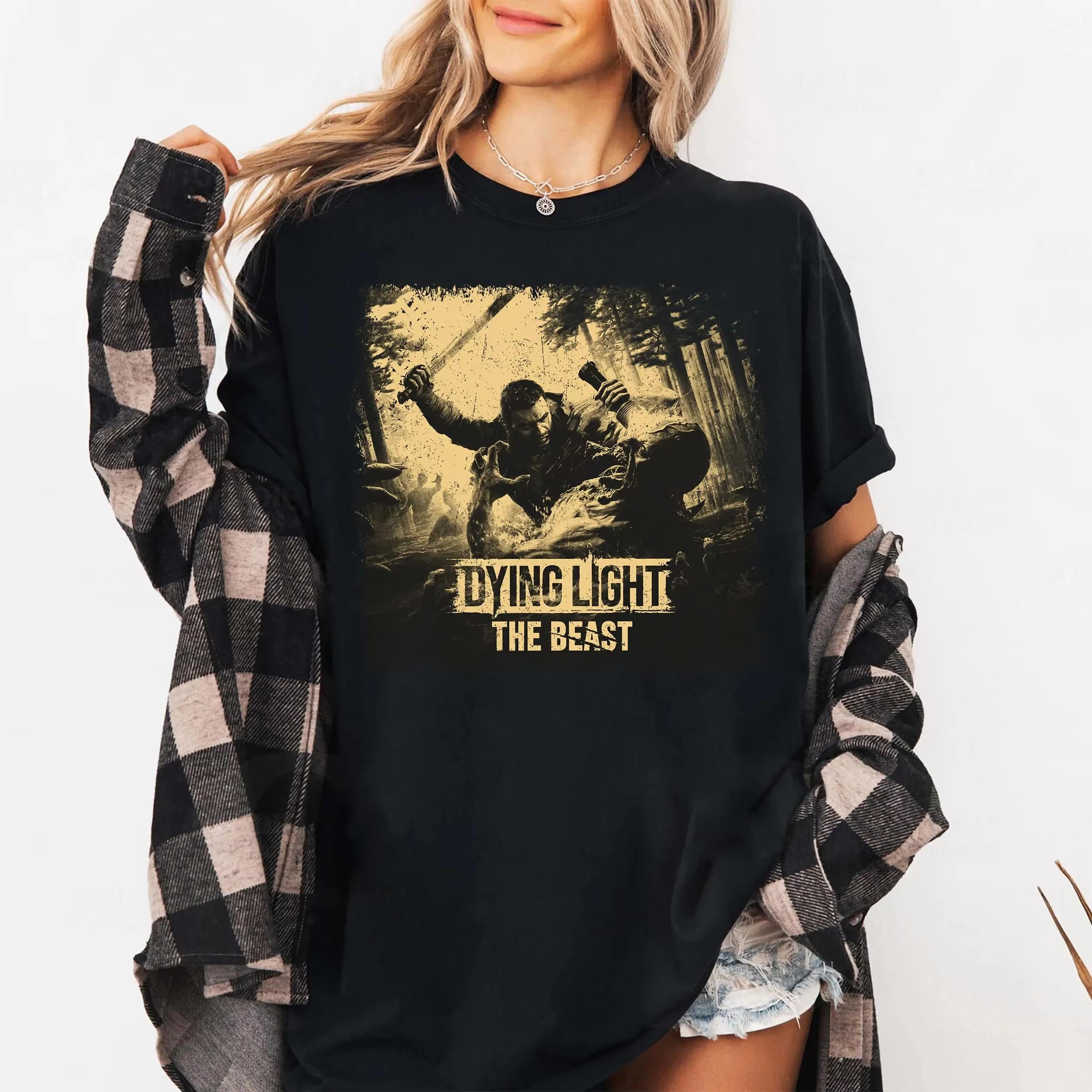 Dying Light The Beast Shirt Horror Game Shirt Zombie Survival Graphic Crew Neck Short Sleeve Shirt Unisex Unisex Women AllSeason S