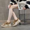 Autumn New Breathable Feet Small Versatile Casual Board Shoes Thick Sole Heightening White Shoes Comfortable and Fashionable