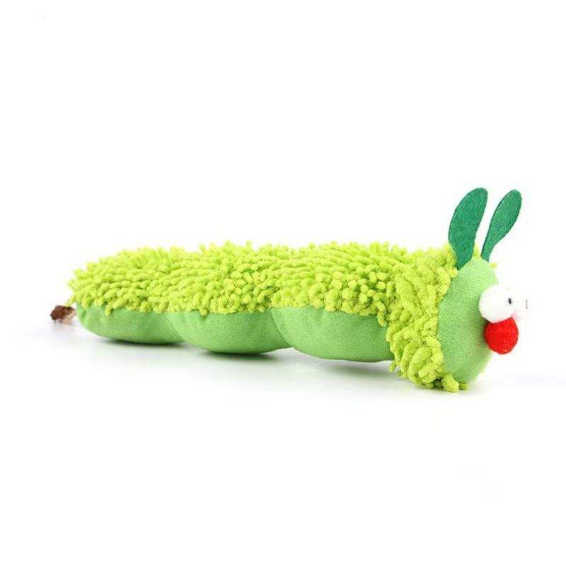 Catnip Caterpillar Plush Cat Toy Interactive Chew Pet Toy зелёный