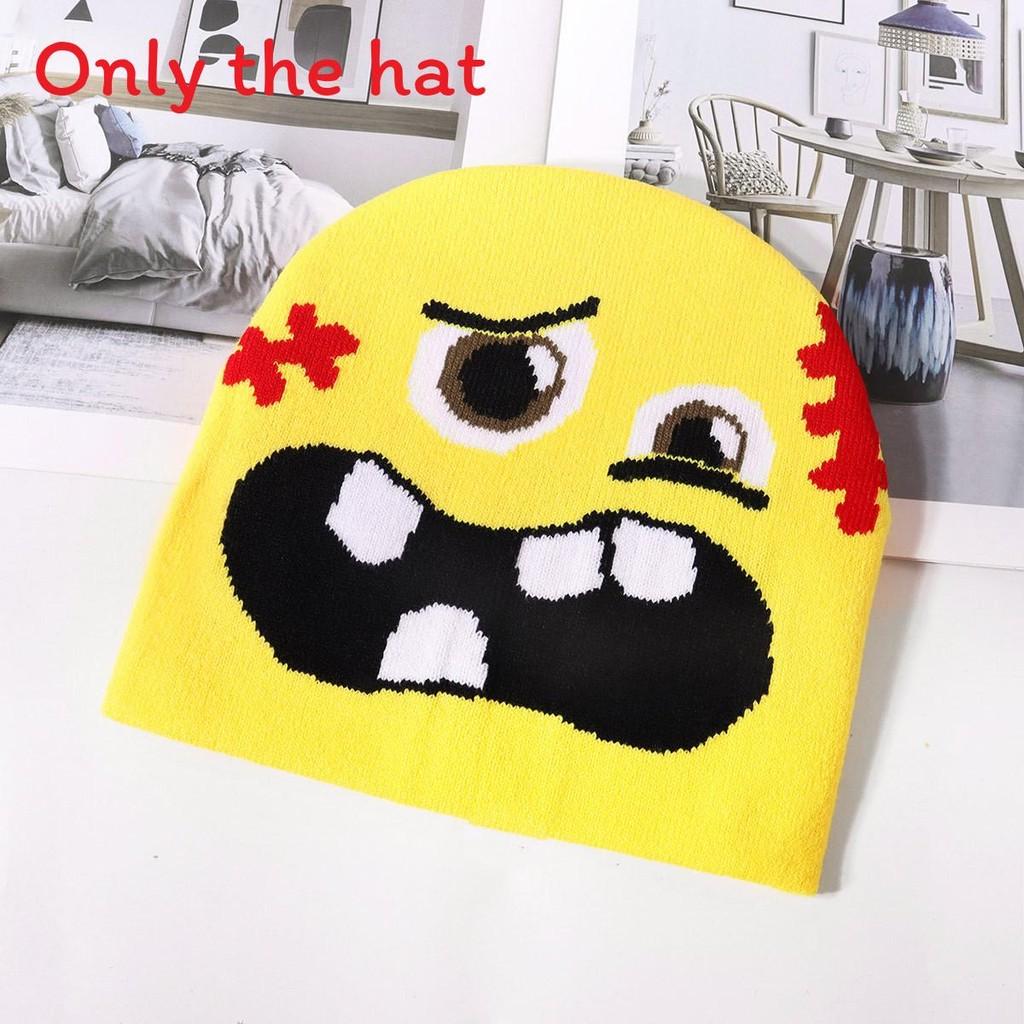 Knit Hat For Outdoor Casual Warmth With Expression Design For Fall Winter