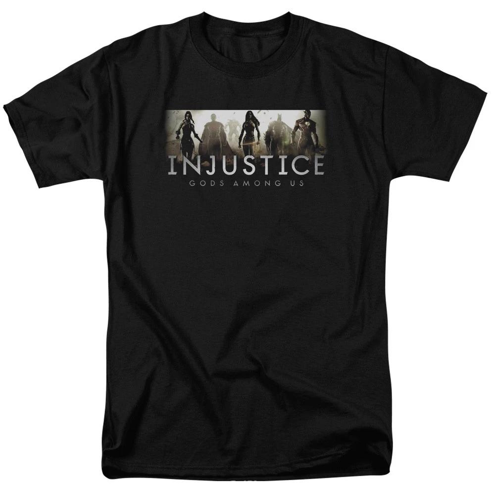 DC Comics - Injustice Gods Among Us - Logo - Adult Unisex T-Shirt - Black XXXL