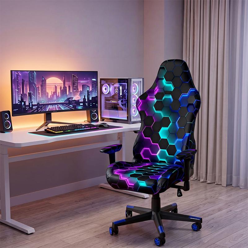 Gaming Chair Cover Stretch All-inclusive Office Chair Covers Anti-dirty Computer Chair Seat Cover Bedroom Gaming Chair Decor