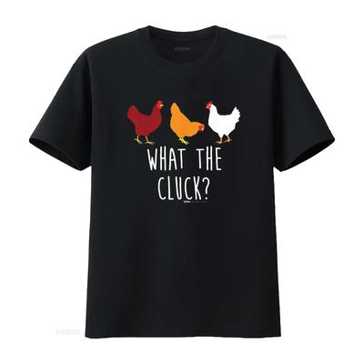 What The Cluck Funny Chicken Farmers T Shirt Vintage Washed Designer Clothes Fashion Graphic Homme Slightly Breathable Soft