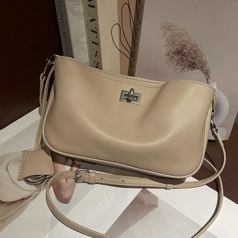 

First-layer Napa Calfskin Rodeo Underarm Women s Bag Authentic Leather Retro Square Fashionable One-shoulder Crossbody абрикосовий