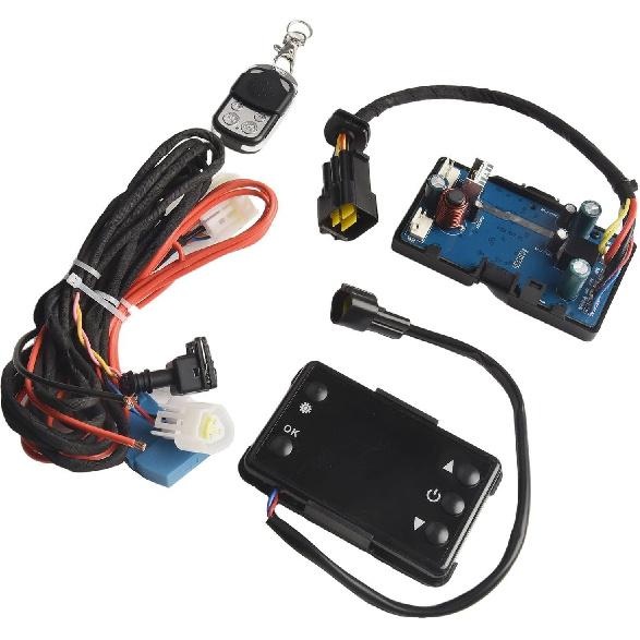 Diesel Air Heater LCD Monitor Switch Control Board Set with Remote Control, 12V/24V Compatible 30-40°C Temperature Range for 2kw/5kw/8kw Car Truck