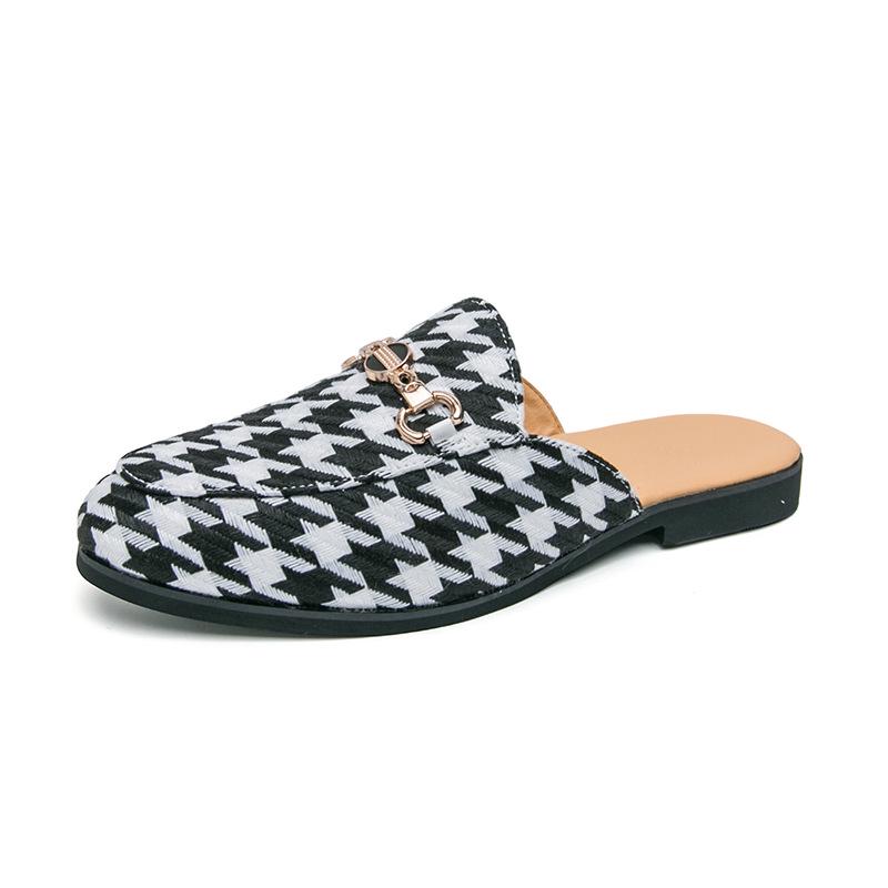 Men s Large Size Summer Breathable Slip-On Leather Slippers 44