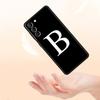 Initial Letter A Z Phone Case For Samsung Galaxy S26 Ultra S25 Plus S24 FE S23 S22 5G S21 S20 Cover Black Soft