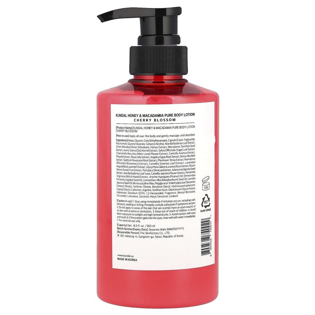 Balsam do ciała Miód i Makadamia, Kwiat Wiśni, 500 ml(16.9 uncji płynu)