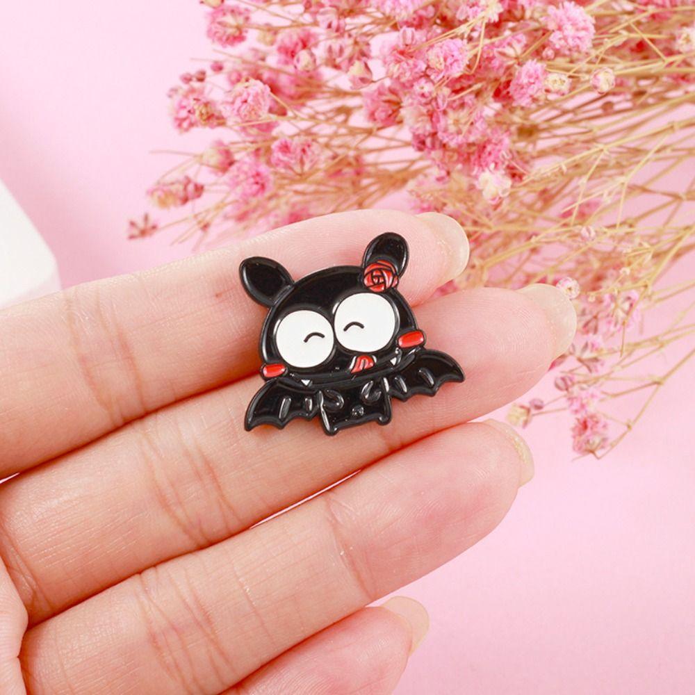 Zinc Zinc Alloy Cute Skeleton Ghost Brooch Cartoon Characters Halloween Skull Bat Pin Creative   Gift