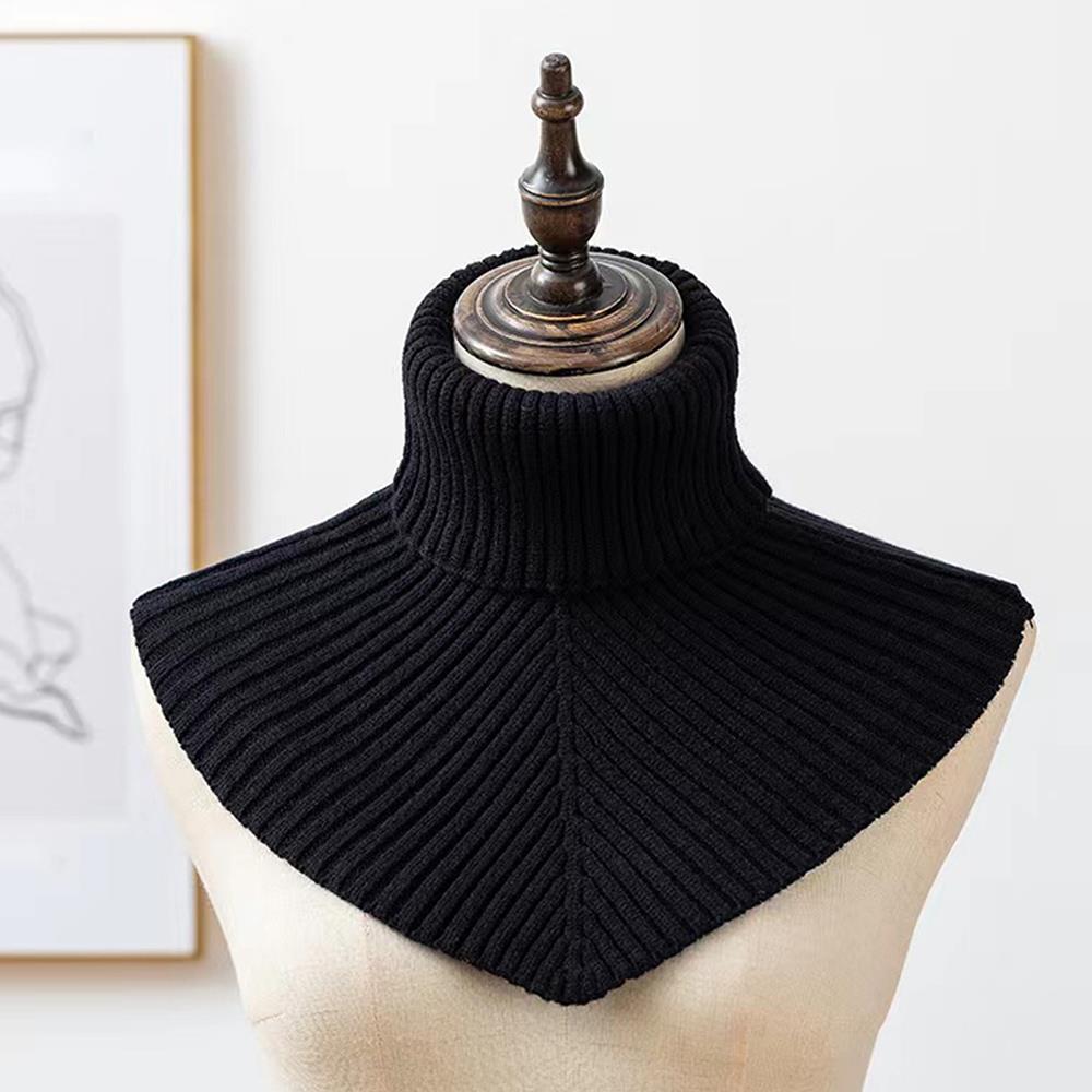 Winter Warm Knitted Fake Collar Detachable Turtleneck for Women False Collar Windproof Warm Shawl Scarf Neck Guard Collar
