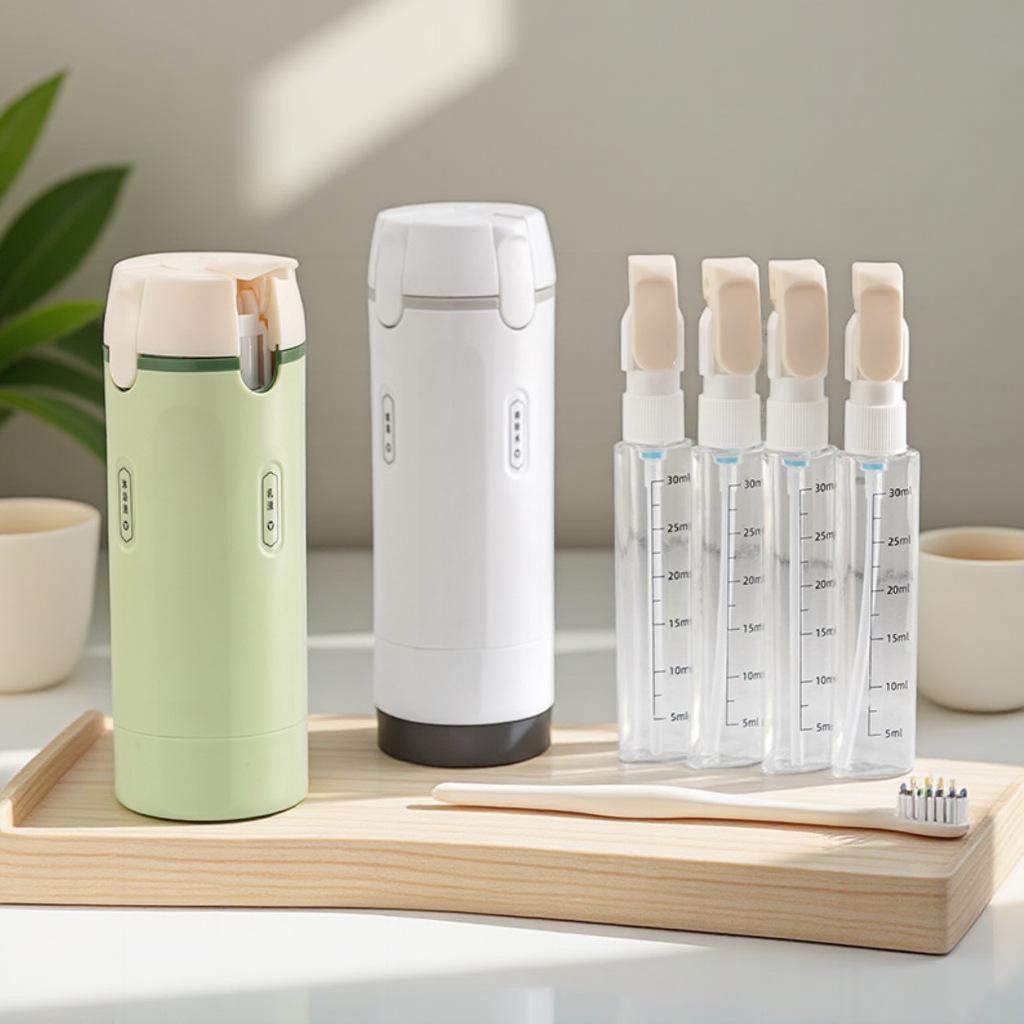 4 In 1 Travel Dispenser Leak Proof Refillable Approved Portable Travel Bottles for Shampoo Conditioner Lotion for Airplane