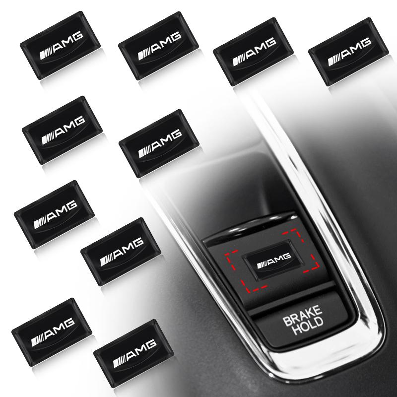 2/5/10Pcs Carbon Fiber Steering Wheel Car Logo Emblem 3D Stickers For Mercedes Benz AMG GLE GLS GLC CLA GLB ML C500 C200 C300 W204 W206 W205 W212 W203