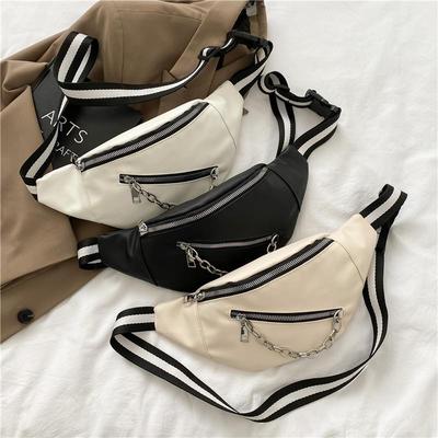 Single Shoulder Bag, Fashionable Chest Bag, Solid Color, Female Student Crossbody Bag