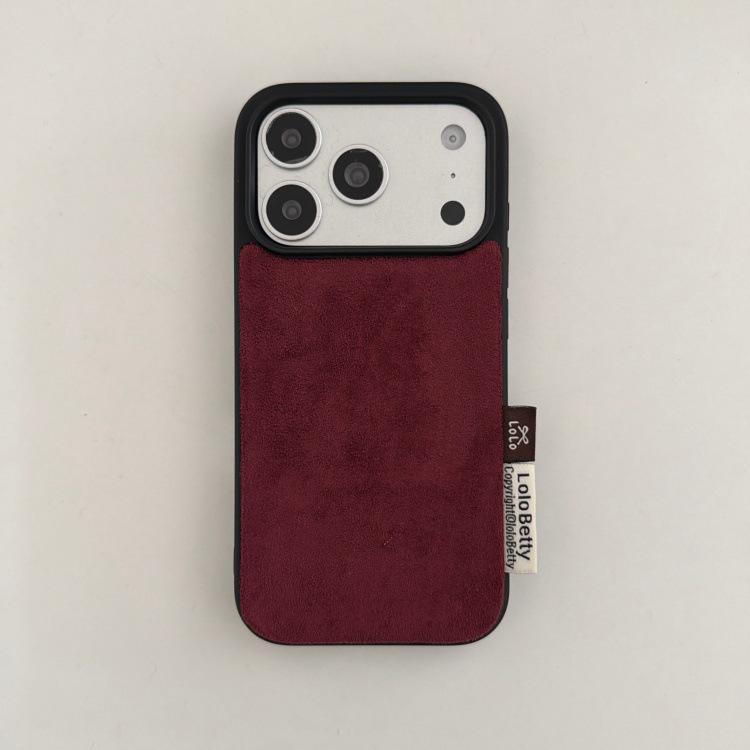 Autumn/Winter Retro Solid Suede Plush iPhone 17 Pro Max/16P/15/14 Case