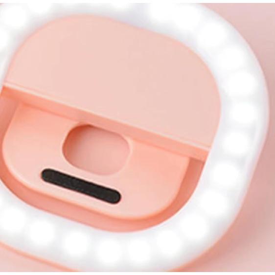 LED Selfie Ring Light, Rechargeable Mini Clip-on Phone, Tablet, Laptop, Camera Lighting with 3 Brightness Levels (White)