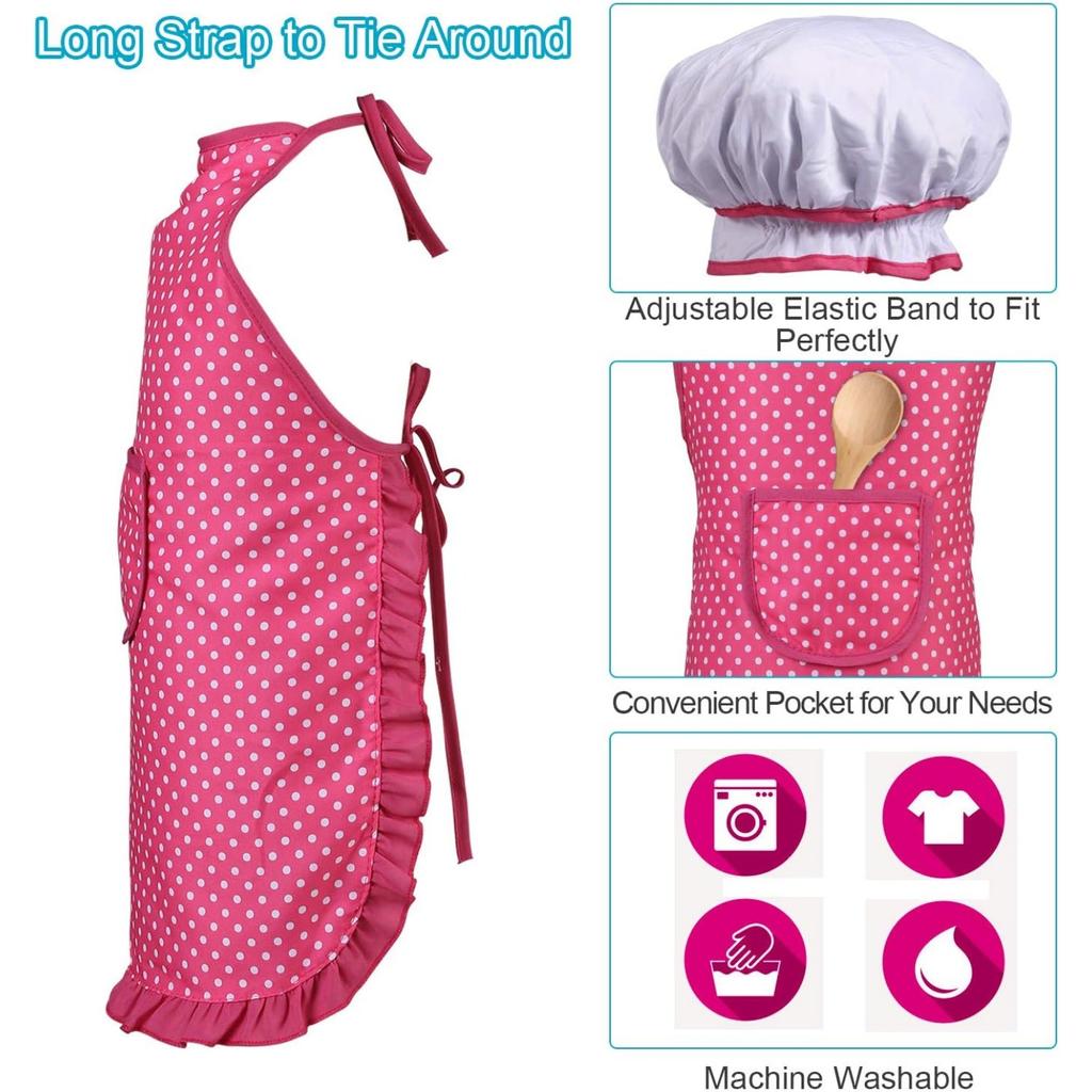 Kitchen Pretend Play Toys with Stainless Steel Cookware Pots and Pans Set, Cooking Utensils, Apron & Chef Hat, Cutting Vegetable