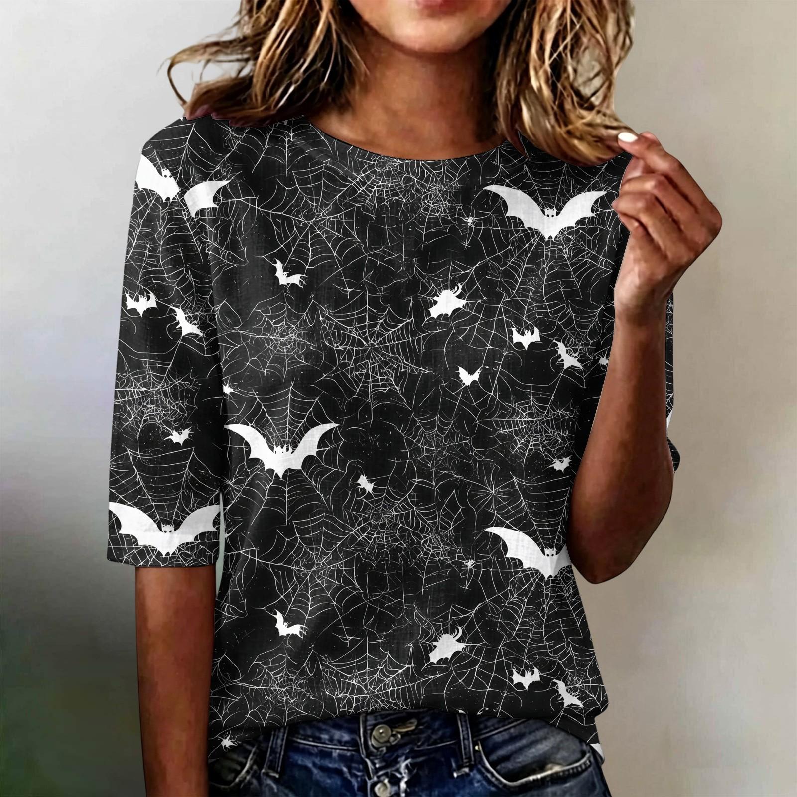 Women s Short Sleeve Round Neck Loose Fit Lightweight Casual Blouse Top L чёрный