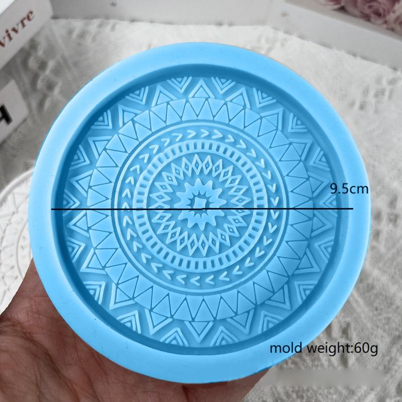 Mandala Diy Homemade Mold Coaster Crystal Dripping for Creative Silicone Mold Crystal Drip Placemat Mold for Diy Craft