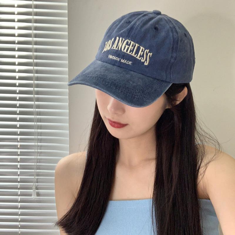 Retro Baseball Cap Female Embroidered Letters Peaked Cap