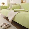 Moderne ribfluwelen bankhoes Antislip Crème Serie Bankhoezen Herfst Winter Verdikking Bankhoes Effen Kleur Geweven Bankkussen