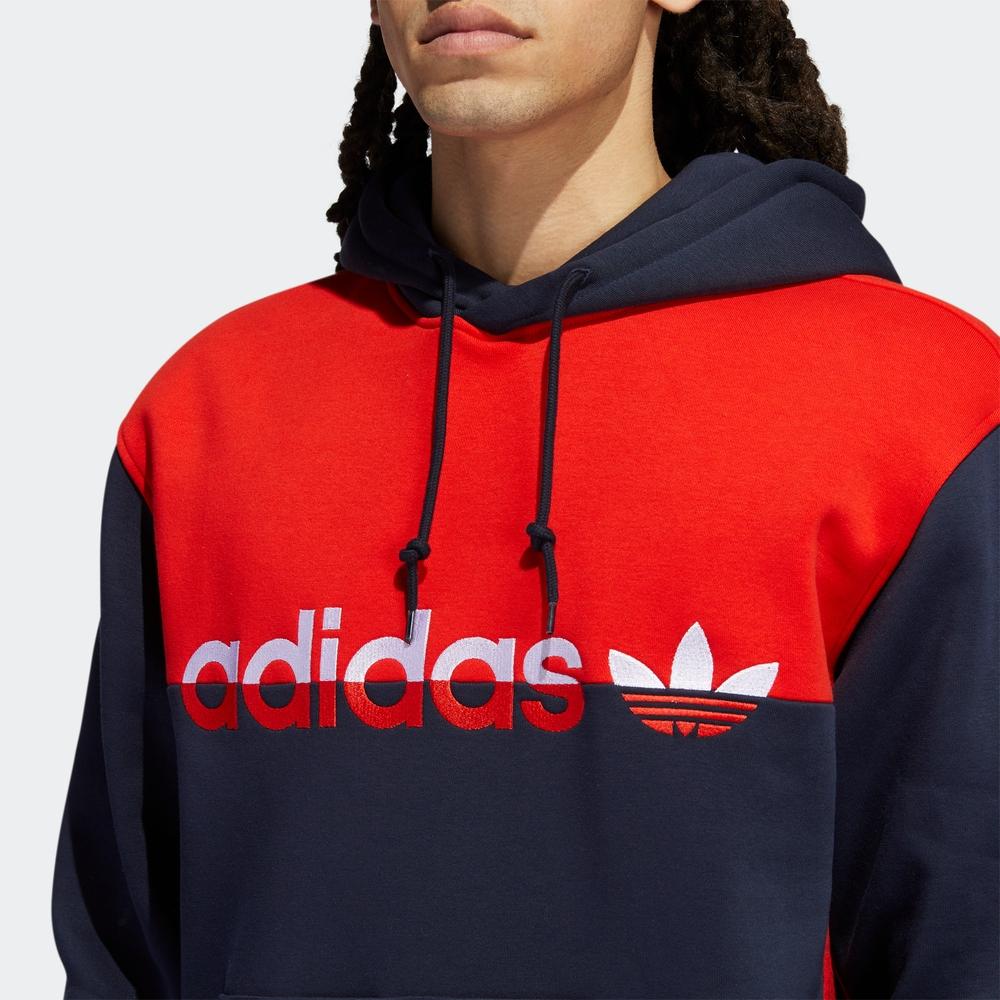 Adidas Originální Trefoil Color-Block Logo Klokaní kapsa Mikina s kapucí Pánské topy H31273