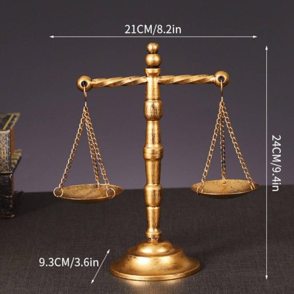 Decorative Balance of Justice Rustic Look Sculpture Sturdy Scale for