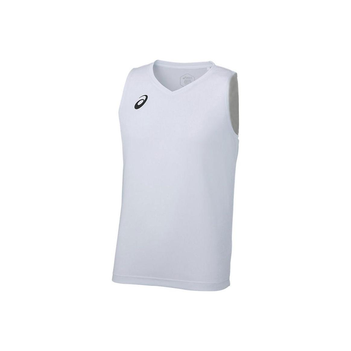 ASICS T Shirts Unisex White V Neck Moderate Straight Fit 2031D725-100 M
