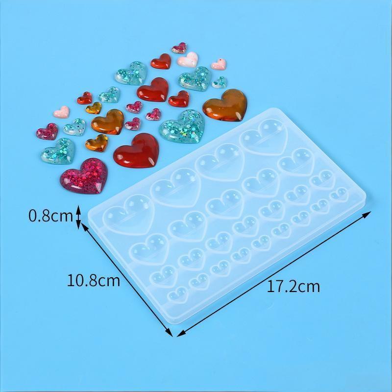 3 Size Love Heart Silicone Mold Pendant Casing Molds for Handmade DIY Resin Jewelry and Gift Making