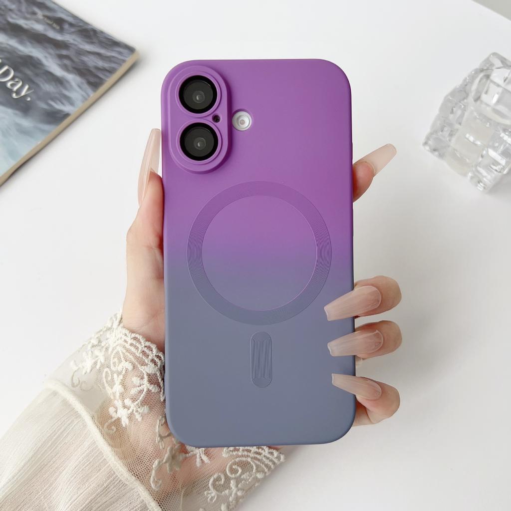 All-inclusive Anti-drop IPhone16, Apple 15plus, Dual-color Gradient Magnetic 14promax Phone Case