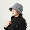 New women's woolen basin hat elegant bow fisherman hat autumn and winter thermal hat