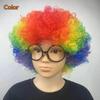Gift Various Coloured Props Clown Cosplay Football Fans Black Afro Curly Wig Synthetic Wigs Curly Hair Children/Adults Dressing