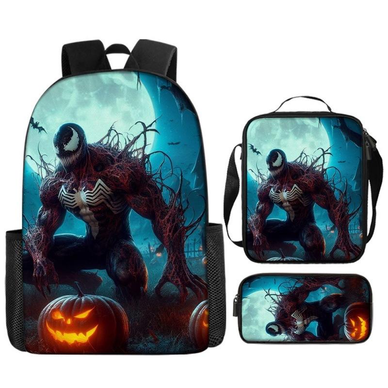 Spider-Man Backpack Set for Kids Toddler Halloween Backpack 3 Piece School Bag Street Style