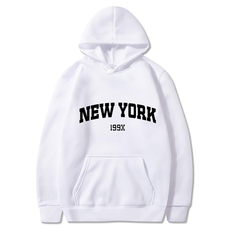 New York 199X Osobní Dopis Mikina s kapucí Pánská Móda Značka Dlouhý rukáv Neformální Pohodlné Tričko Sportovní Pánské Mikina s kapucí Top